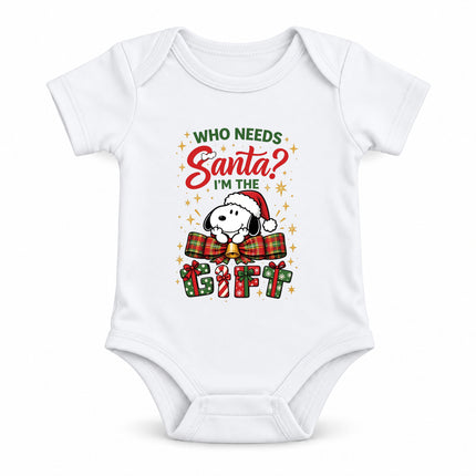 I'm the Gift Funny Christmas Plaid Bow Baby Bodysuit
