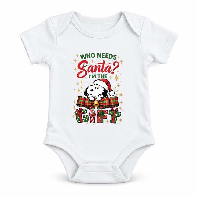 I'm the Gift Funny Christmas Plaid Bow Baby Bodysuit