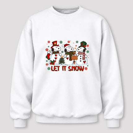 Let It Snow Christmas Snowman Trio Holiday Graphic Sweatshirt