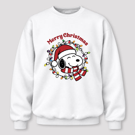 Merry Christmas Santa Hat Colorful Lights Sweatshirt