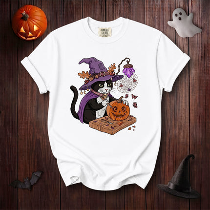 Comfort Colors Black Cat Halloween Witch Pumpkin Carving T-Shirt