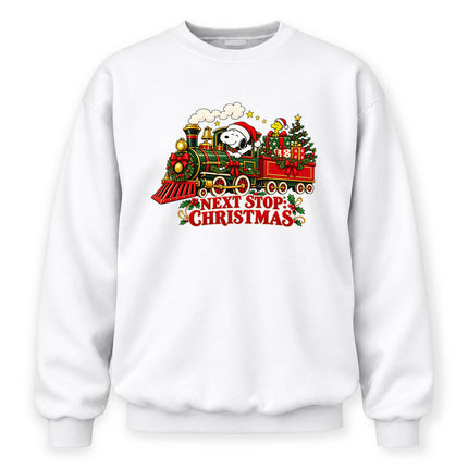 Next Stop Christmas Train Vintage Holiday Gifts Sweatshirt