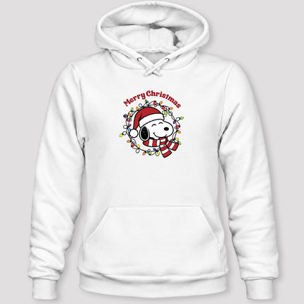 Merry Christmas Santa Hat Colorful Lights Hoodie