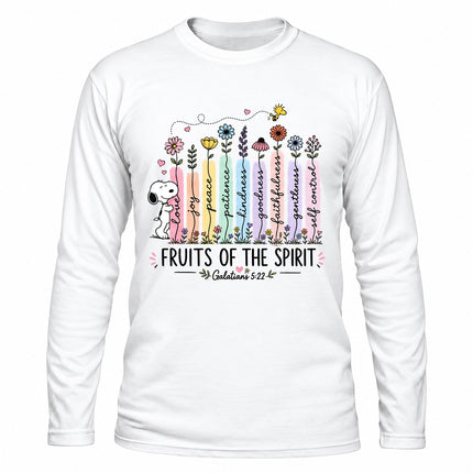 Fruits of the Spirit Galatians 5 22 Floral Christian Christmas Gift Long Sleeve T-Shirt