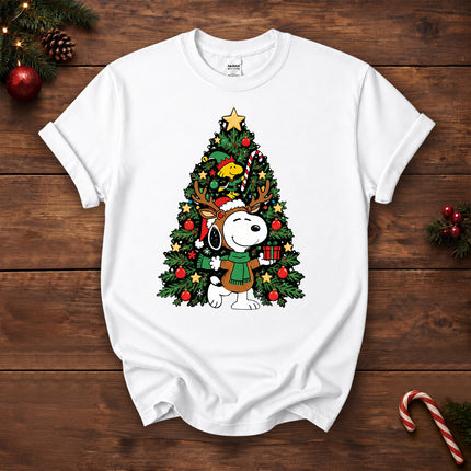 Christmas Tree Reindeer Antlers Holiday Gift T-Shirt
