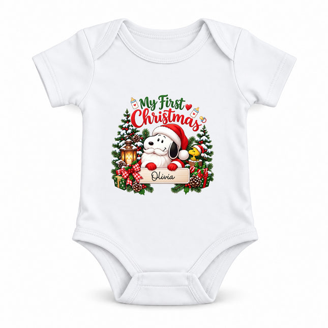 Personalized My First Christmas Baby Name Keepsake Baby Bodysuit