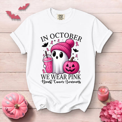 Comfort Colors Breast Cancer Awareness Pink Pumpkin October T-Shirt