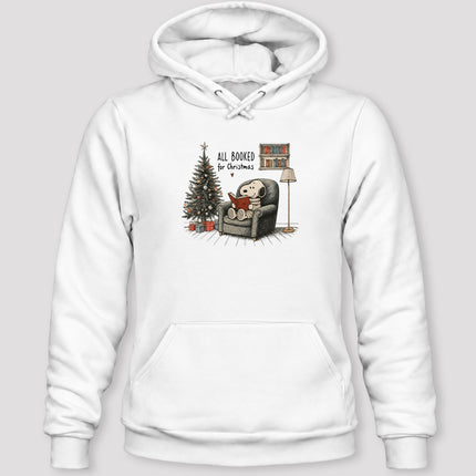 All Booked for Christmas Cozy Reading Book Lover Hoodie