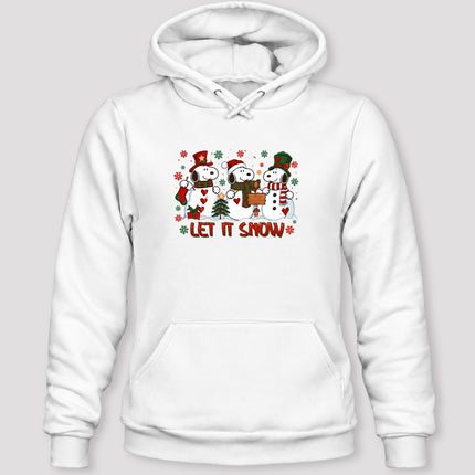 Let It Snow Christmas Snowman Trio Winter Holiday Hoodie