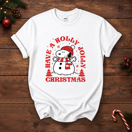 Holly Jolly Christmas Cozy Scarf Snowflake T-Shirt
