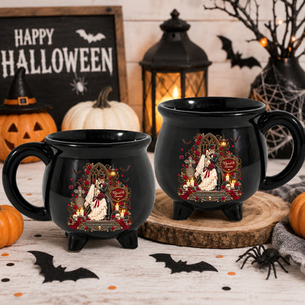 Personalized Gothic Wedding Cauldron Mug Till Death Do Us Part Halloween