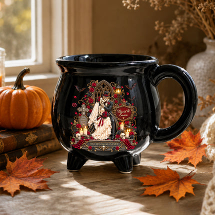 Personalized Gothic Wedding Cauldron Mug Till Death Do Us Part Halloween