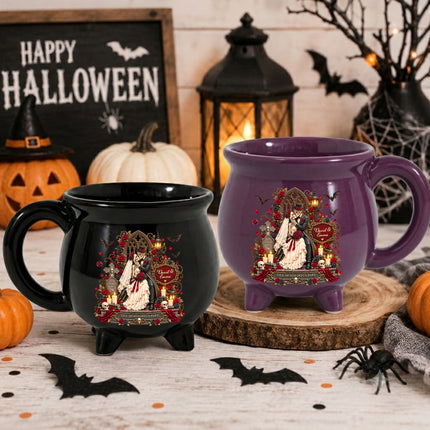 Personalized Gothic Wedding Cauldron Mug Till Death Do Us Part Halloween