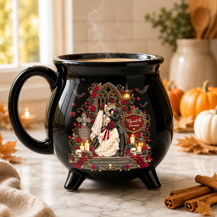 Personalized Gothic Wedding Cauldron Mug Till Death Do Us Part Halloween