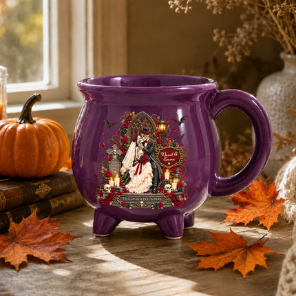 Personalized Gothic Wedding Cauldron Mug Till Death Do Us Part Halloween