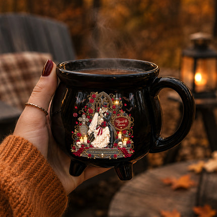 Personalized Gothic Wedding Cauldron Mug Till Death Do Us Part Halloween