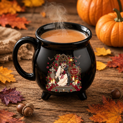 Personalized Gothic Wedding Cauldron Mug Till Death Do Us Part Halloween