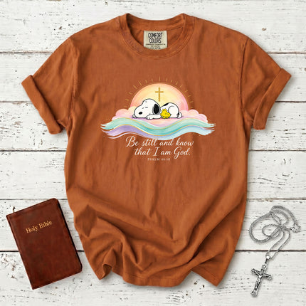 Comfort Colors Be Still and Know That I Am God Psalm 46:10 Christian Faith T-Shirt
