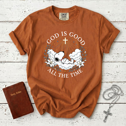 Comfort Colors God Is Good All The Time Christian Cross Heaven Faith Gift T-Shirt
