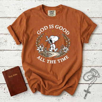 Comfort Colors God Is Good All The Time Christian Cross Faith Gift T-Shirt
