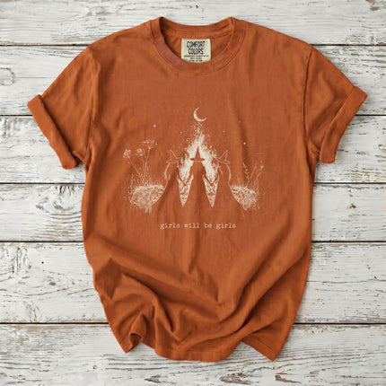 Comfort Colors Witch Girls Will Be Girls Halloween T-Shirt