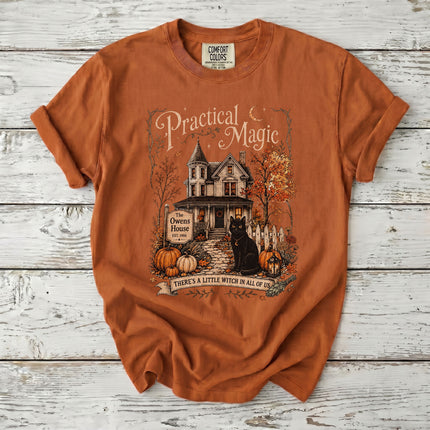 Comfort Colors Witch House Black Cat Halloween T-Shirt