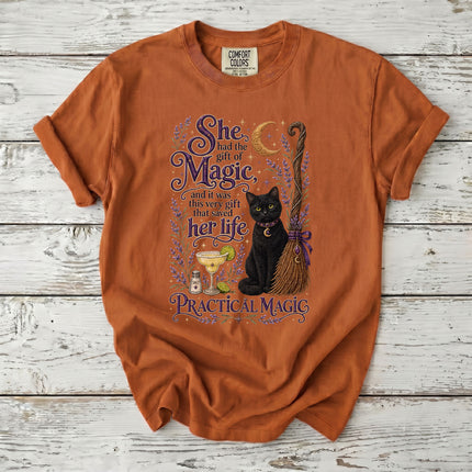 Comfort Colors Witchy Black Cat Magic Halloween T-Shirt