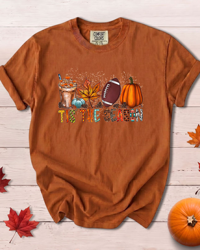 Comfort Colors Fall Football Pumpkin Spice Graphic T-Shirt