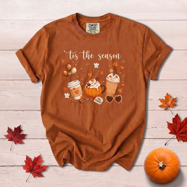 Comfort Colors Fall Coffee Shirt Pumpkin Spice Season T-Shirt
