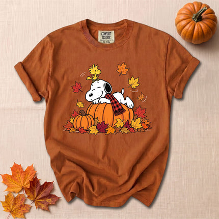 Comfort Colors Fall Pumpkin Autumn Leaves Cozy T-Shirt