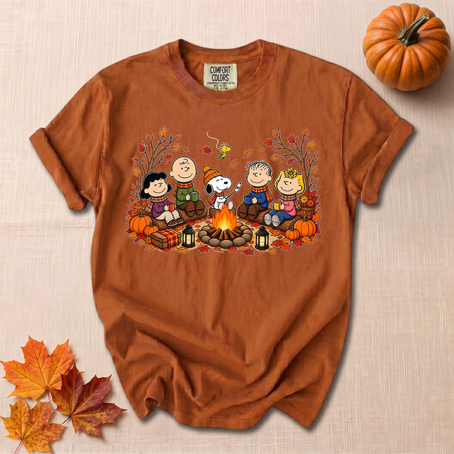 Comfort Colors Fall Autumn Campfire Pumpkin Cozy Season T-Shirt