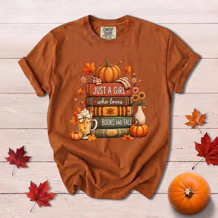 Comfort Colors Fall Autumn Book Lover Pumpkin Cozy Reading T-Shirt