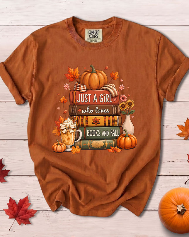 Comfort Colors Fall Autumn Book Lover Pumpkin Cozy Reading T-Shirt