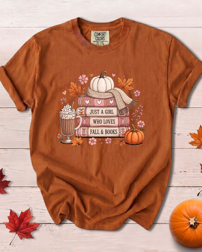 Comfort Colors Fall Autumn Book Lover Pumpkin Cozy Reading T-Shirt