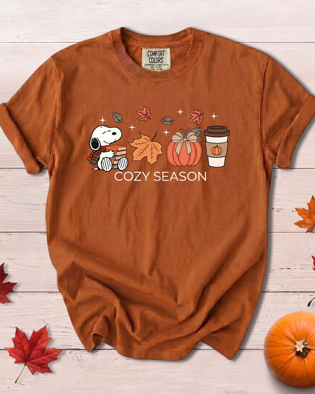 Comfort Colors Fall Shirt Cozy Season Pumpkin Graphic T-Shirt