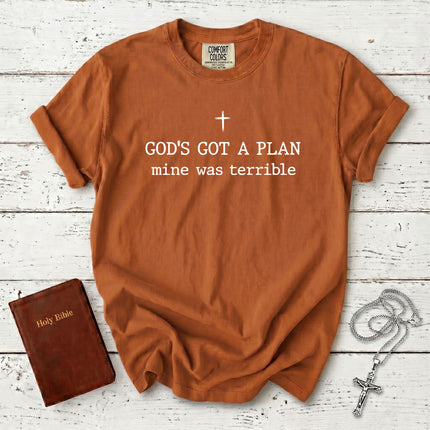 Comfort Colors Funny Christian Gods Got a Plan Faith T-Shirt