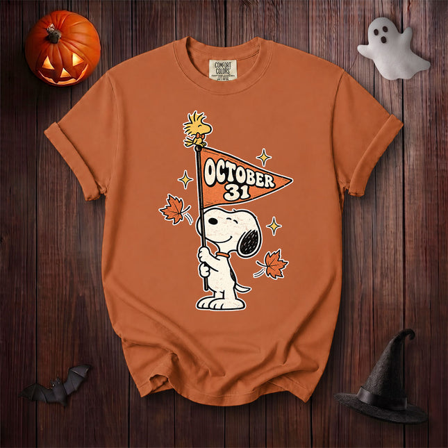 Comfort Colors October 31 Halloween Vintage Flag Graphic T-Shirt