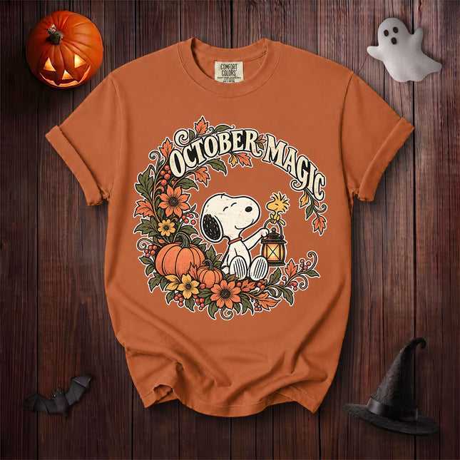 Comfort Colors October Magic Halloween Pumpkin Floral Graphic T-Shirt