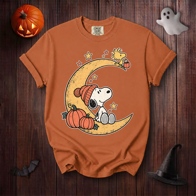 Comfort Colors Crescent Moon Halloween Pumpkin Vintage Graphic T-Shirt