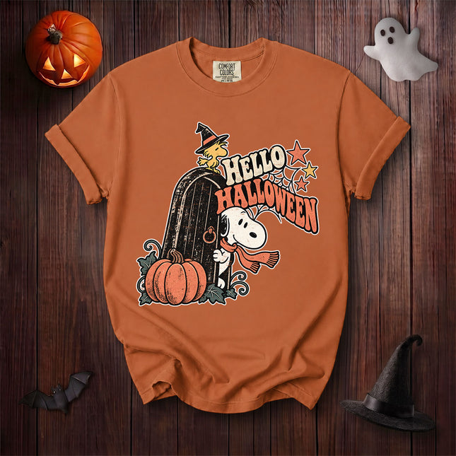 Comfort Colors Hello Halloween Vintage Pumpkin Graphic T-Shirt
