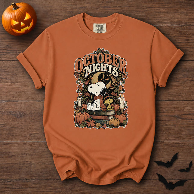 Comfort Colors October Nights Vintage Halloween Graphic T-Shirt