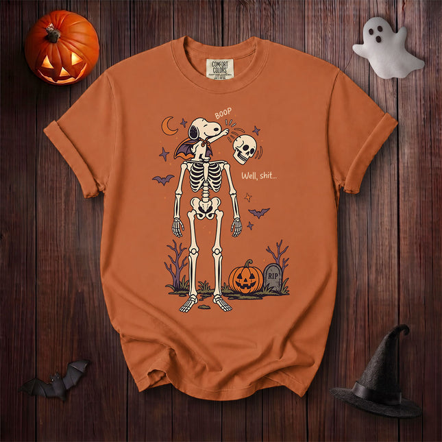 Comfort Colors Funny Halloween Skeleton Boop Graphic T-Shirt
