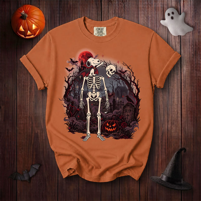 Comfort Colors Gothic Halloween Skeleton Graveyard Graphic T-Shirt