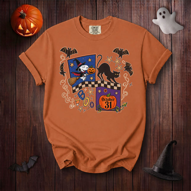 Comfort Colors October 31 Halloween Witch Cat Graphic T-Shirt