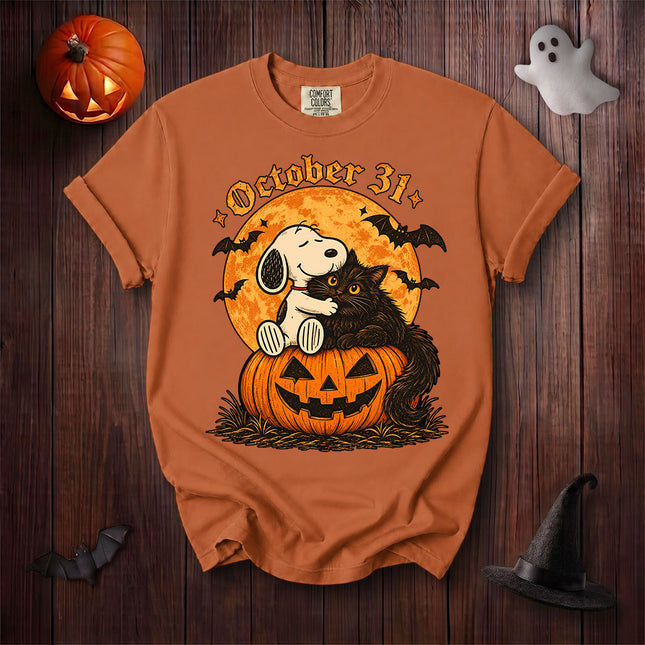 Comfort Colors October 31 Full Moon Halloween Pumpkin Graphic T-Shirt