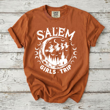 Comfort Colors Salem Witch Girls Trip Moon Phase Halloween T-Shirt