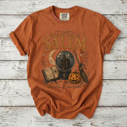 Comfort Colors Salem Witch Meet Me in Salem Halloween T-Shirt