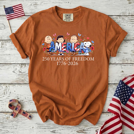Comfort Colors America 250 Years Of Freedom Floral Friends T-Shirt