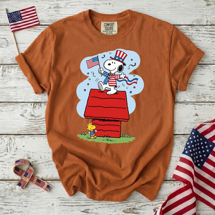 Comfort Colors Uncle Sam Doghouse Patriotic Flag T-Shirt