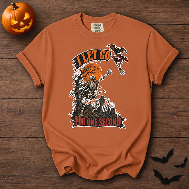 Comfort Colors Halloween Skeleton Graveyard Moon Graphic T-Shirt